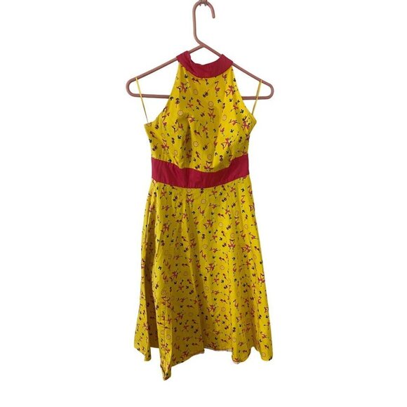 Disney Store Dresses & Skirts - Disney Store The Dress Shop Women's Yellow Pink Flamingo Sun Dress - Small